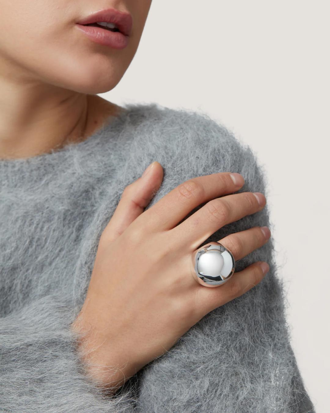 jenny bird statement round ring in silver