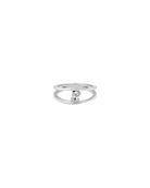 silver ring with gem in the middle