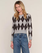grey and black knit sweater