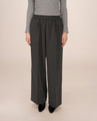 grey wide leg pant with elastic waist