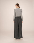 grey wide leg pant with elastic waist