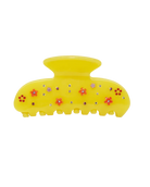 yellow claw clip with flowers