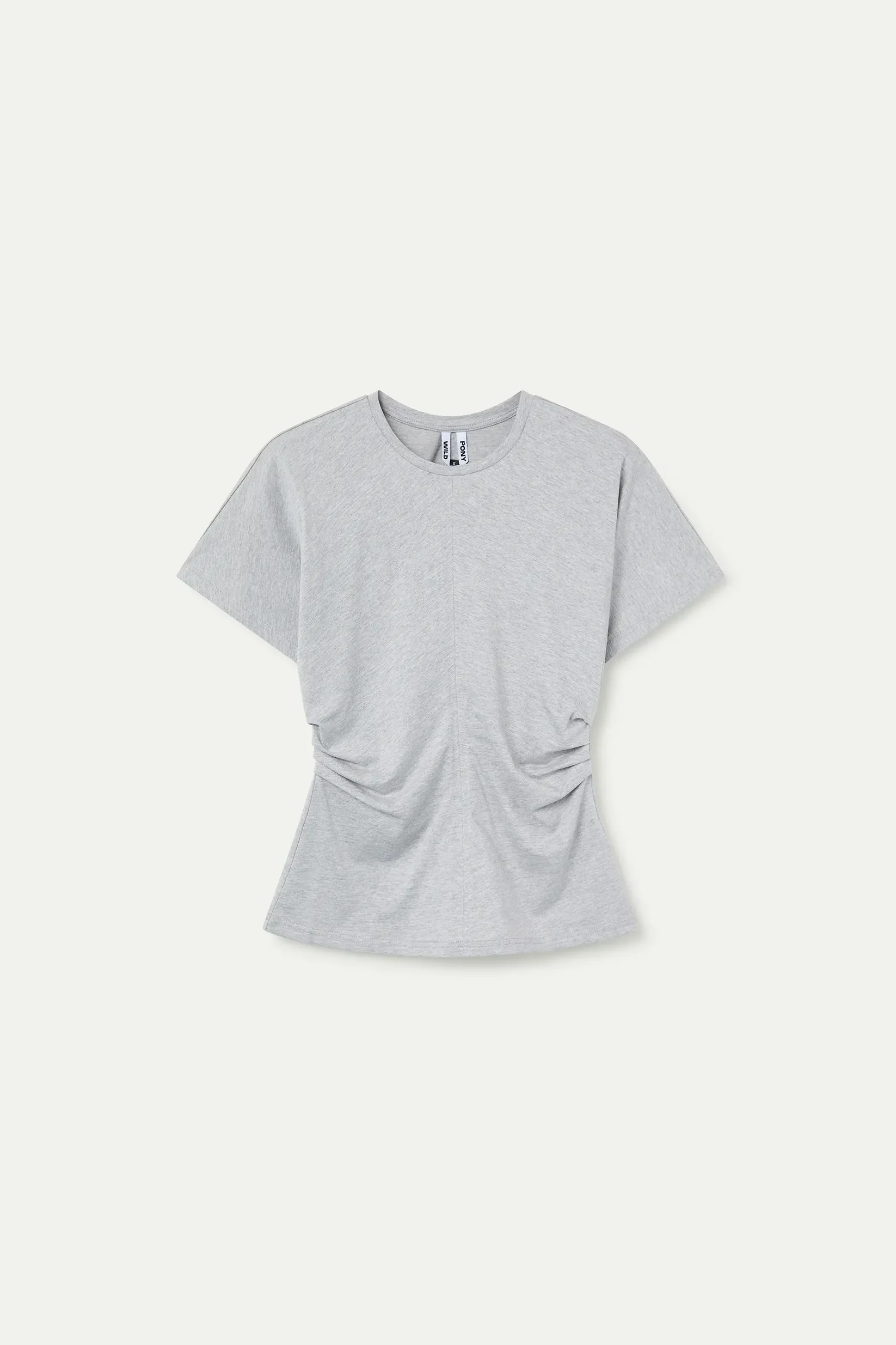 basic grey tee with a cinched waist