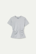 basic grey tee with a cinched waist