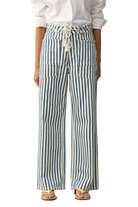 striped wide leg pant with a rope drawstring