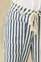 striped wide leg pant with a rope drawstring