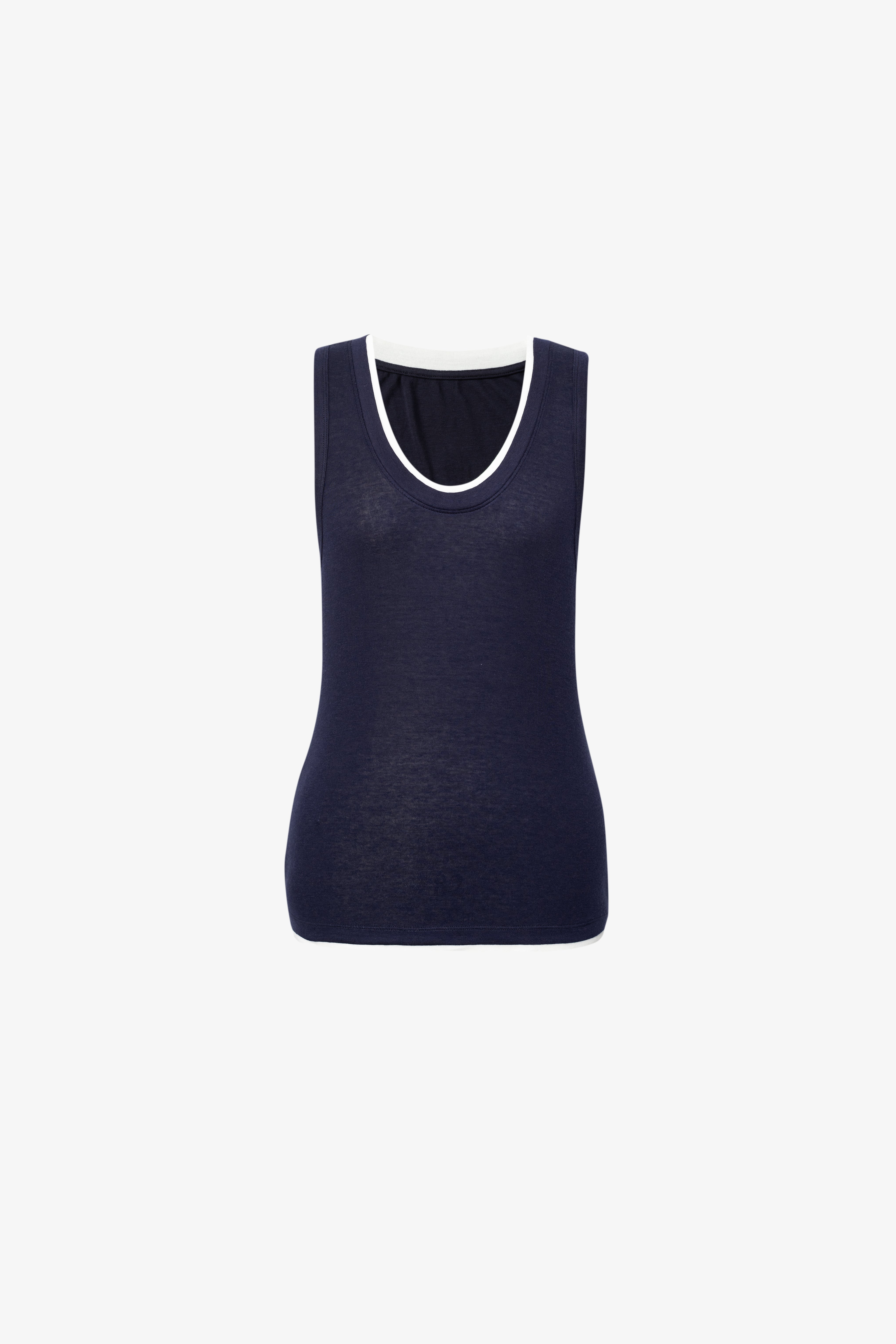 navy tank top