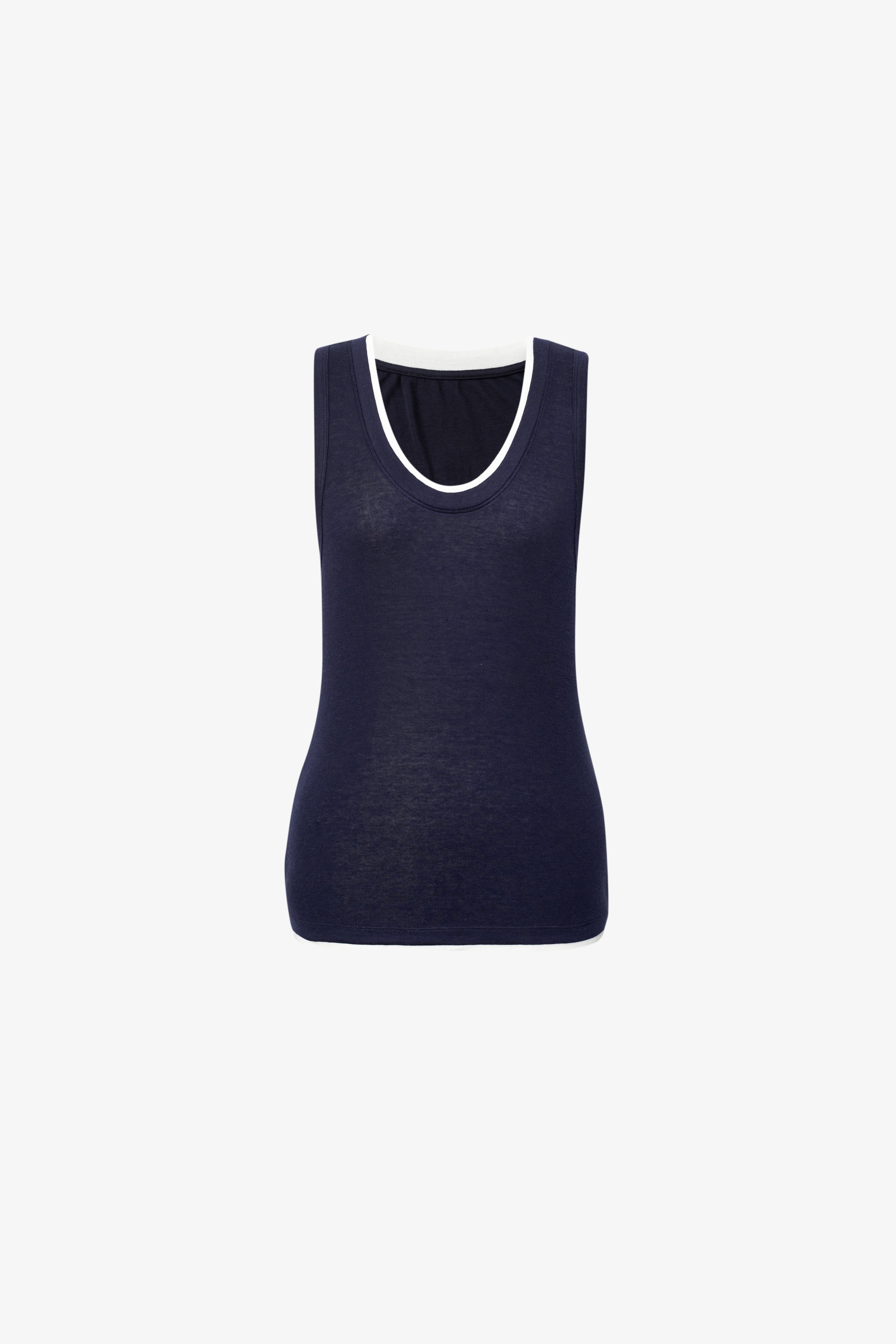 navy tank top
