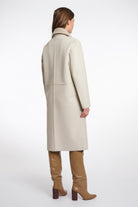 midi coat in cream 