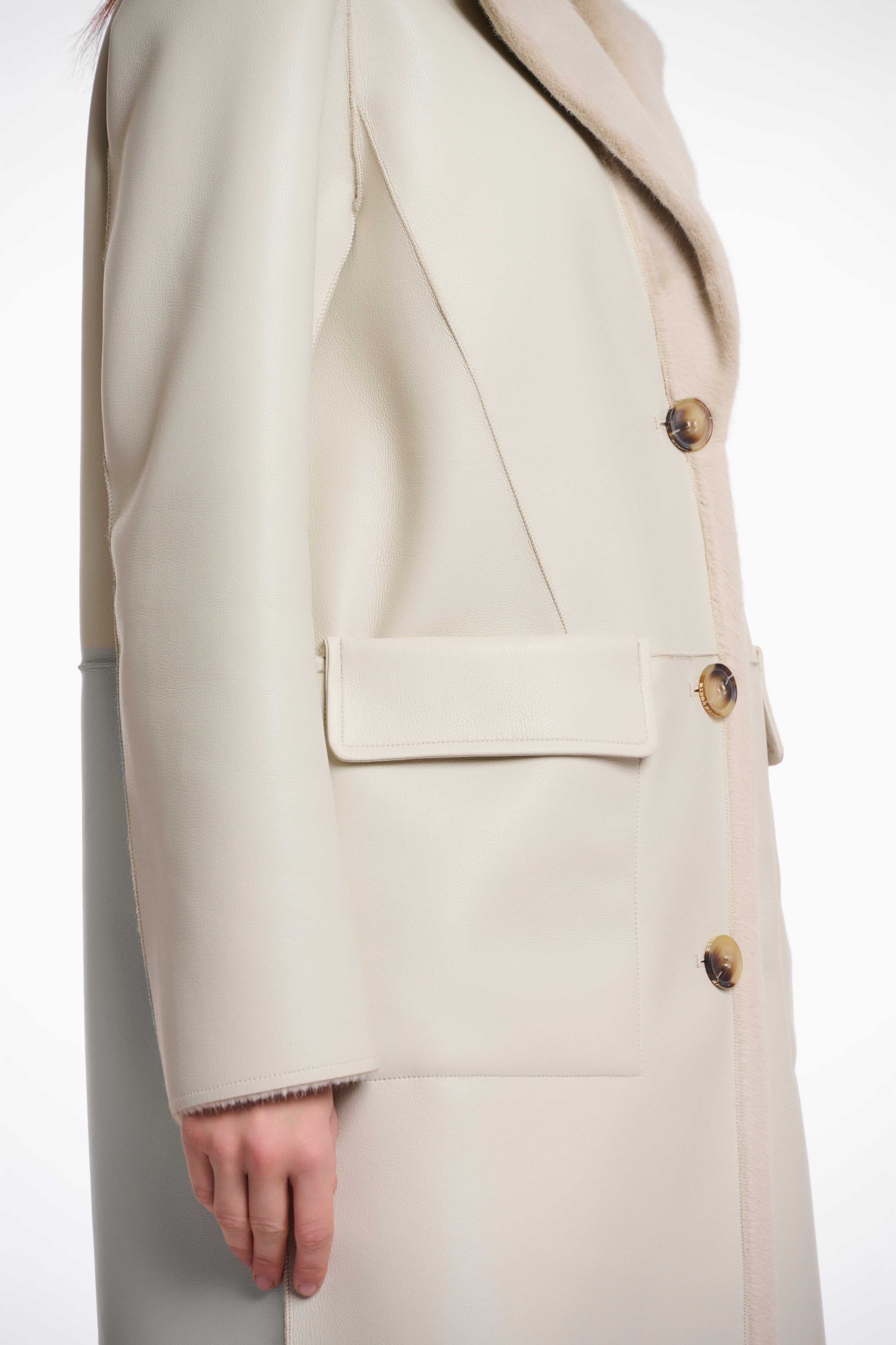 midi coat in cream 