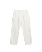 linen pant in white with curve leg