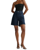 long dark denim short