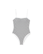 onepiece swimsuit with navy and white stripes