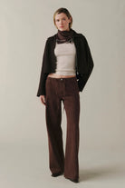 wide leg pant in brown
