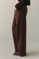 wide leg pant in brown