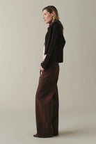 wide leg pant in brown