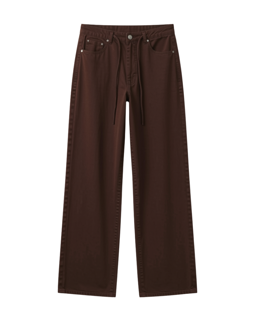 wide leg pant in brown