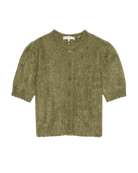 green short sleeve cashmere wool cardigan