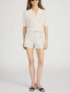 stripe shorts cream and beige