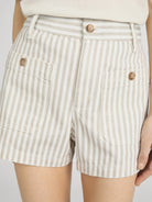 stripe shorts cream and beige