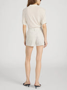 stripe shorts cream and beige