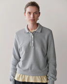 grey polo sweatshirt