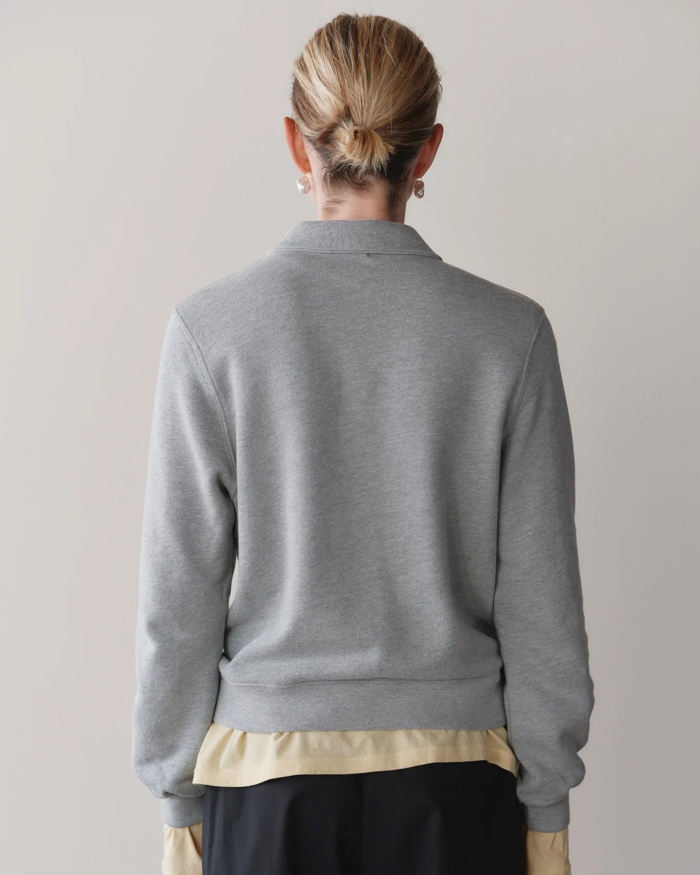 grey polo sweatshirt