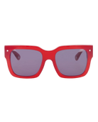 oversized square red sunglasses