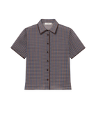 short sleeve plaid blouse