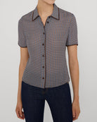 short sleeve plaid blouse