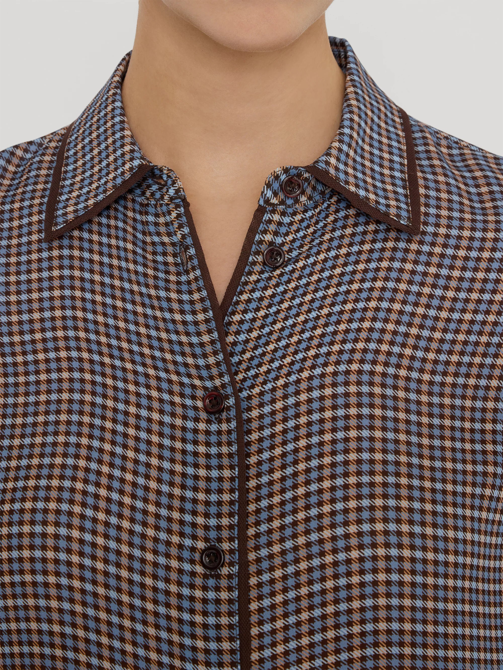 short sleeve plaid blouse