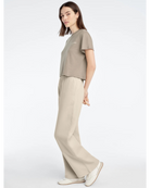 wide leg sweatpants in light brown
