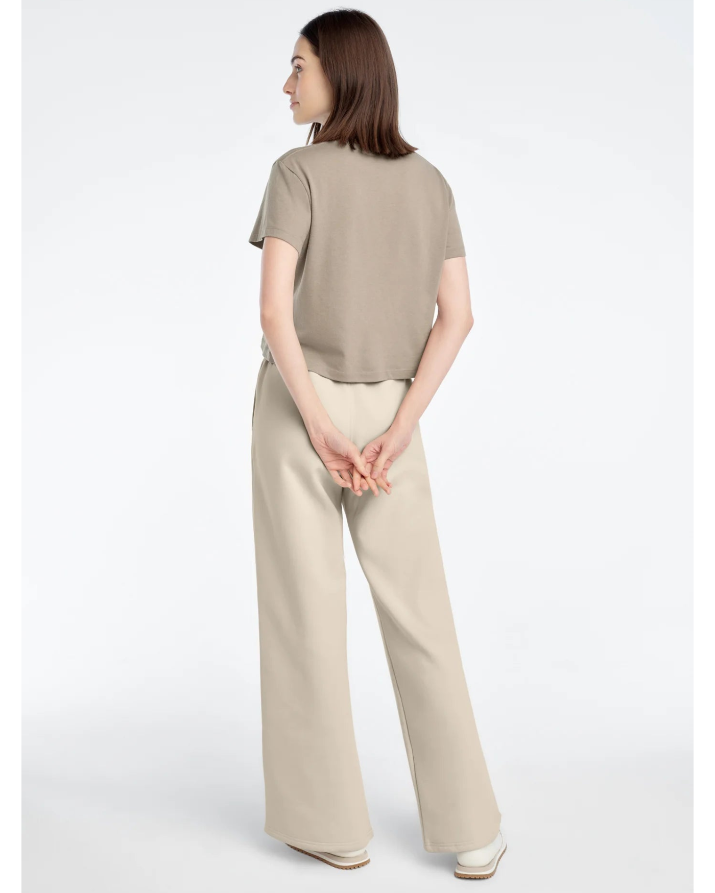 wide leg sweatpants in light brown