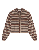 brown stripe button cardigan