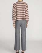 brown stripe button cardigan