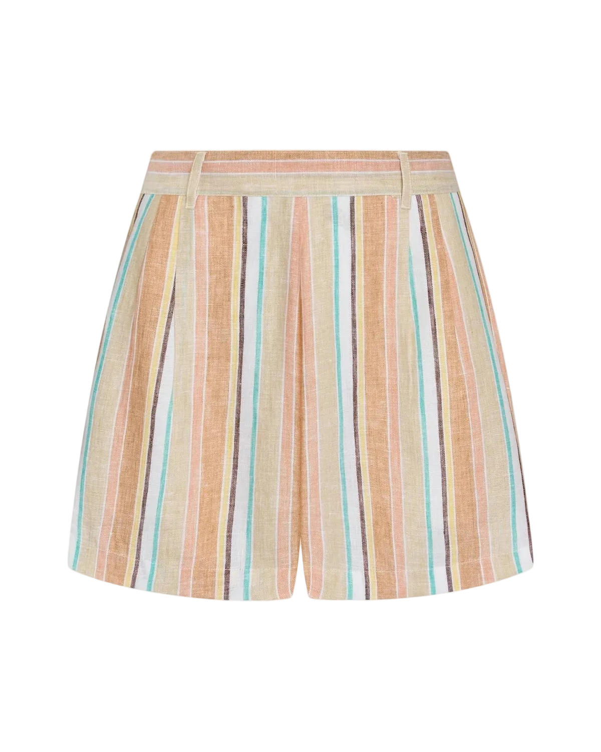 striped short in beige-blue and white