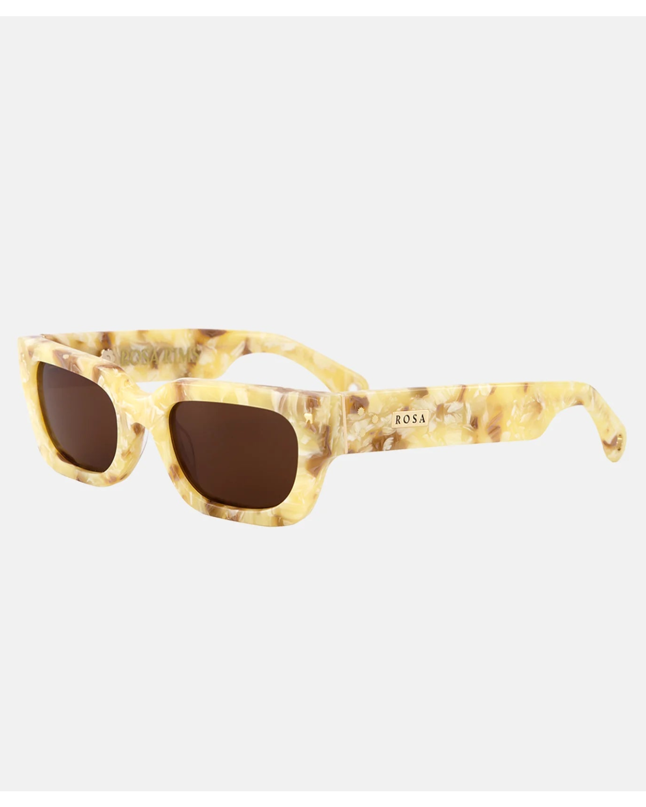 cream tortoise rectangular sunglasses