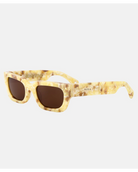 cream tortoise rectangular sunglasses