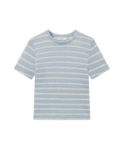 blue, cream and yellow stripe t-shirt