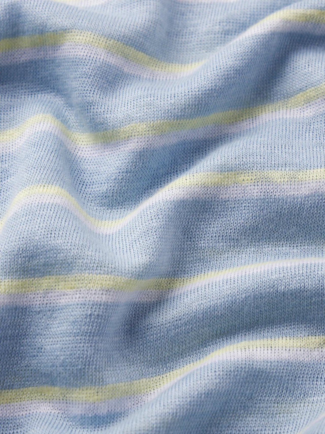 blue, cream and yellow stripe t-shirt