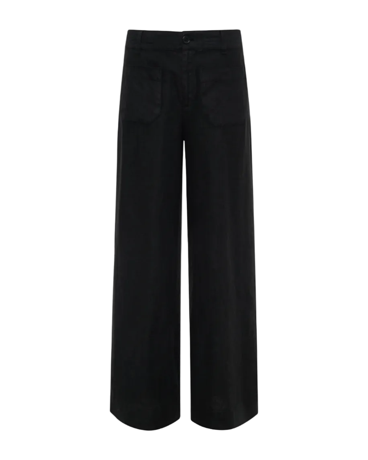 wide leg black linen pant 