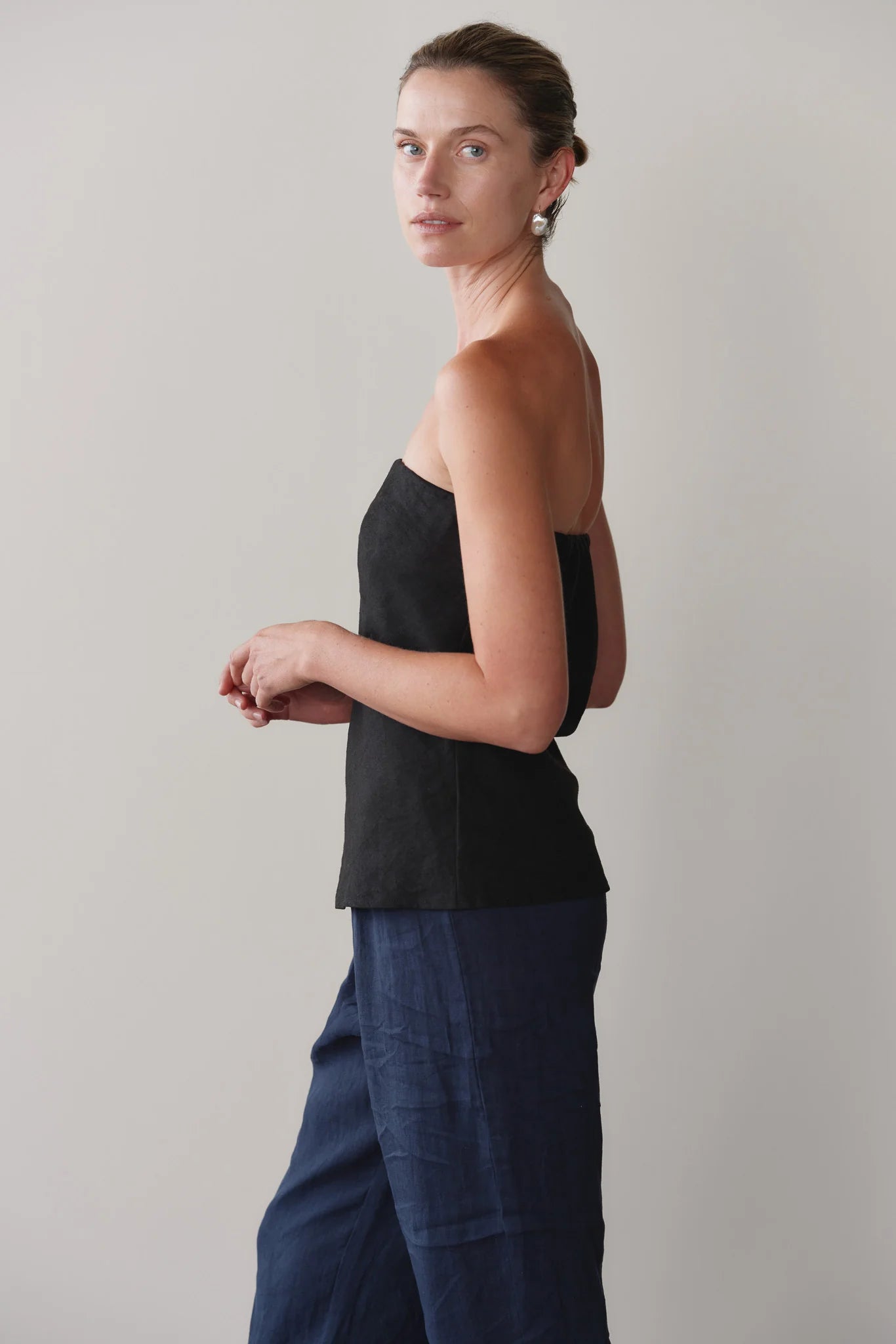 black tube top in black