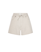 beige denim short with drawstring