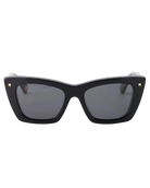 black oversized cateye sunglasses