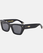 black oversized cateye sunglasses