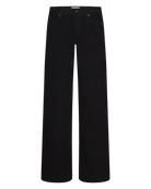 black wide leg low rise denim pant