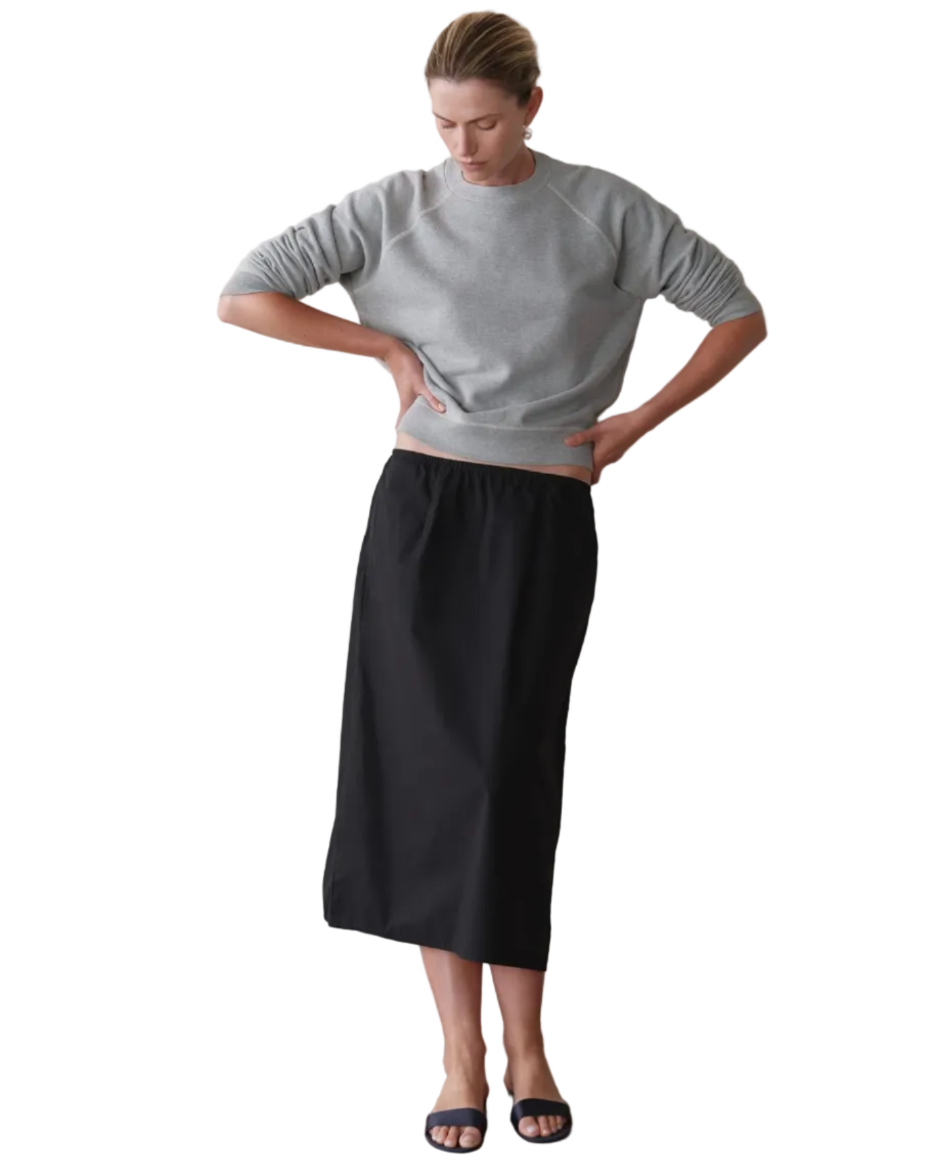 black midi skirt