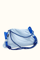 blue shoulder bag in blue