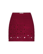 red crochet mini skirt