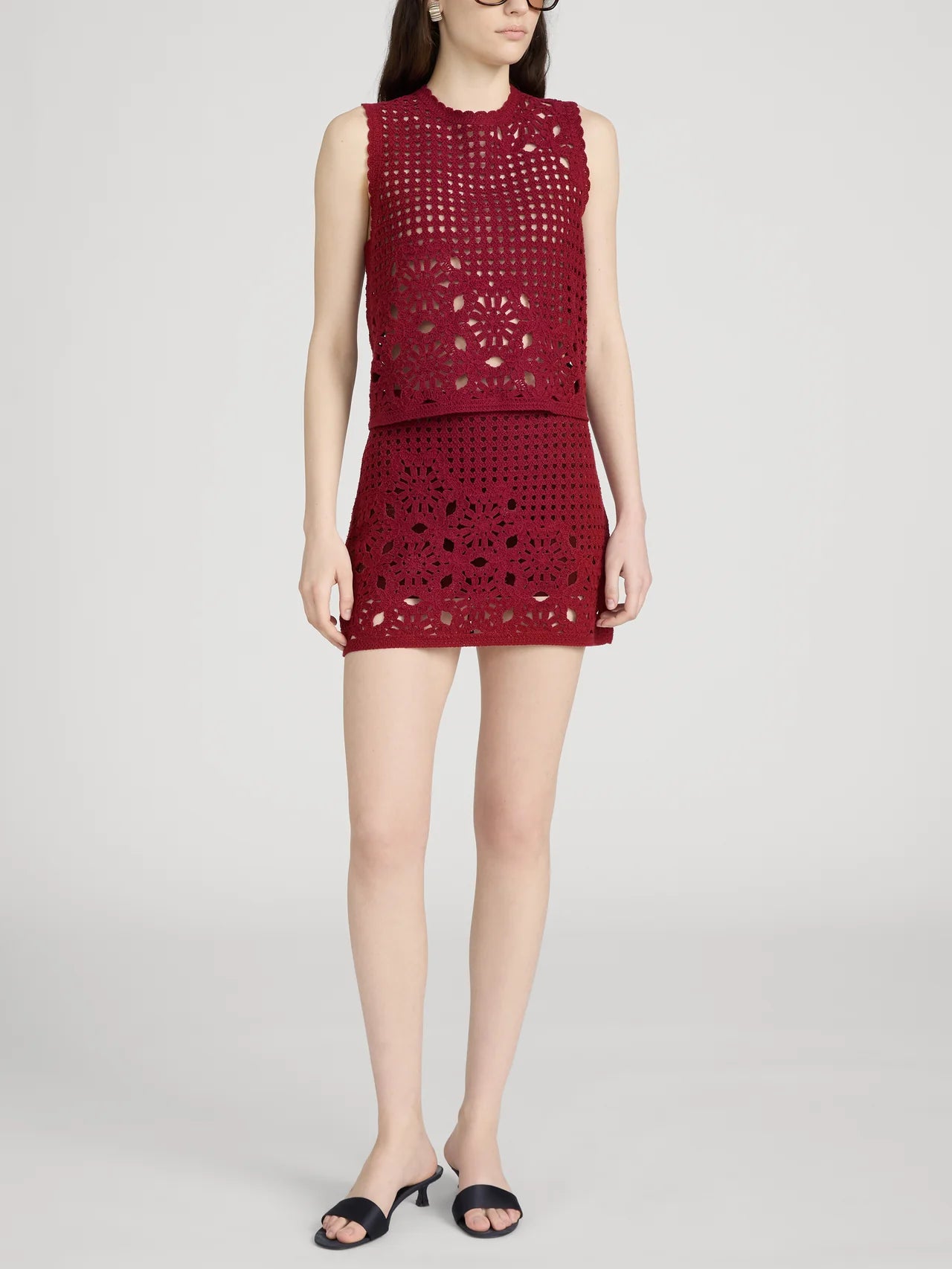 red crochet tank top